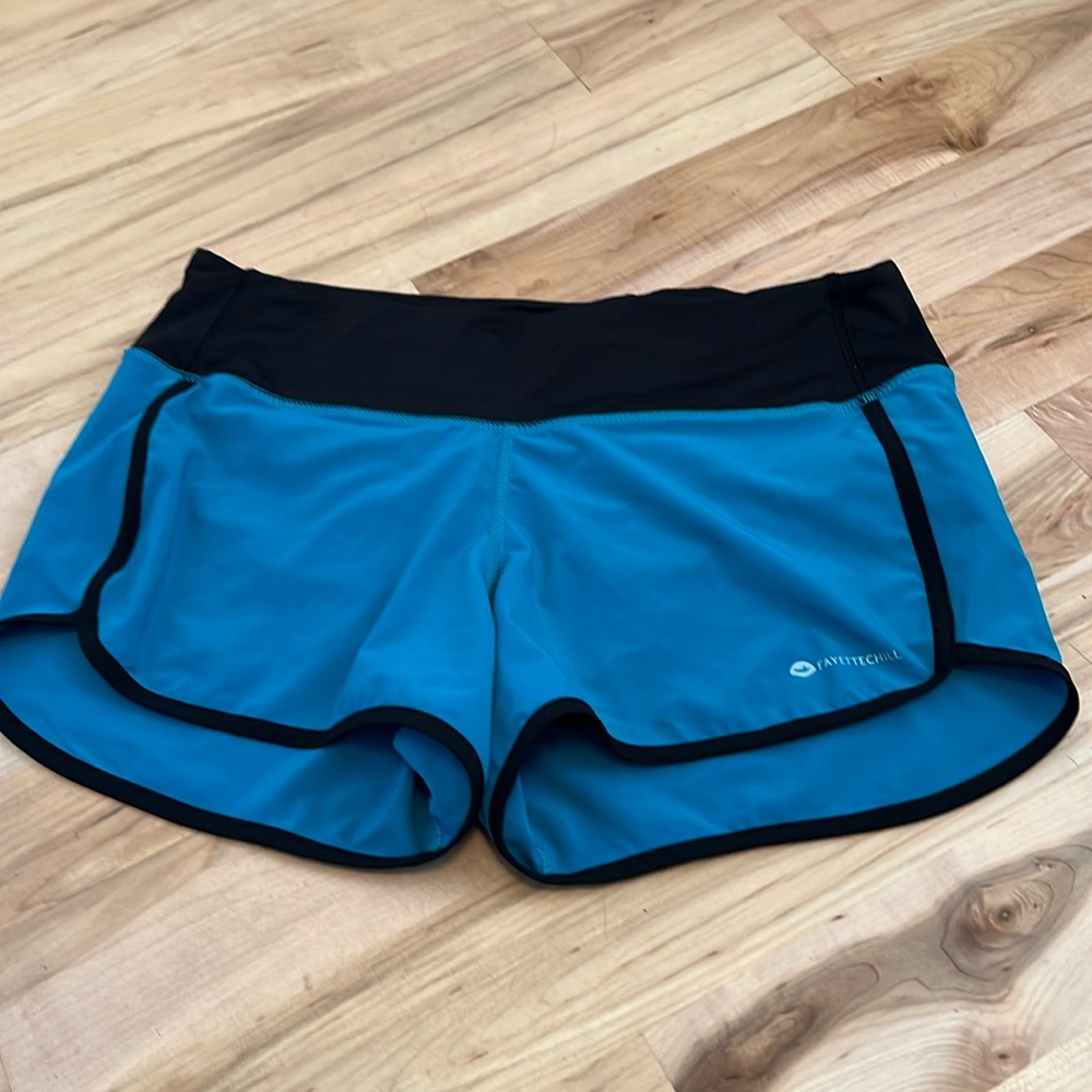 Fayettechill Turquoise & Black Lined Athletic Shorts